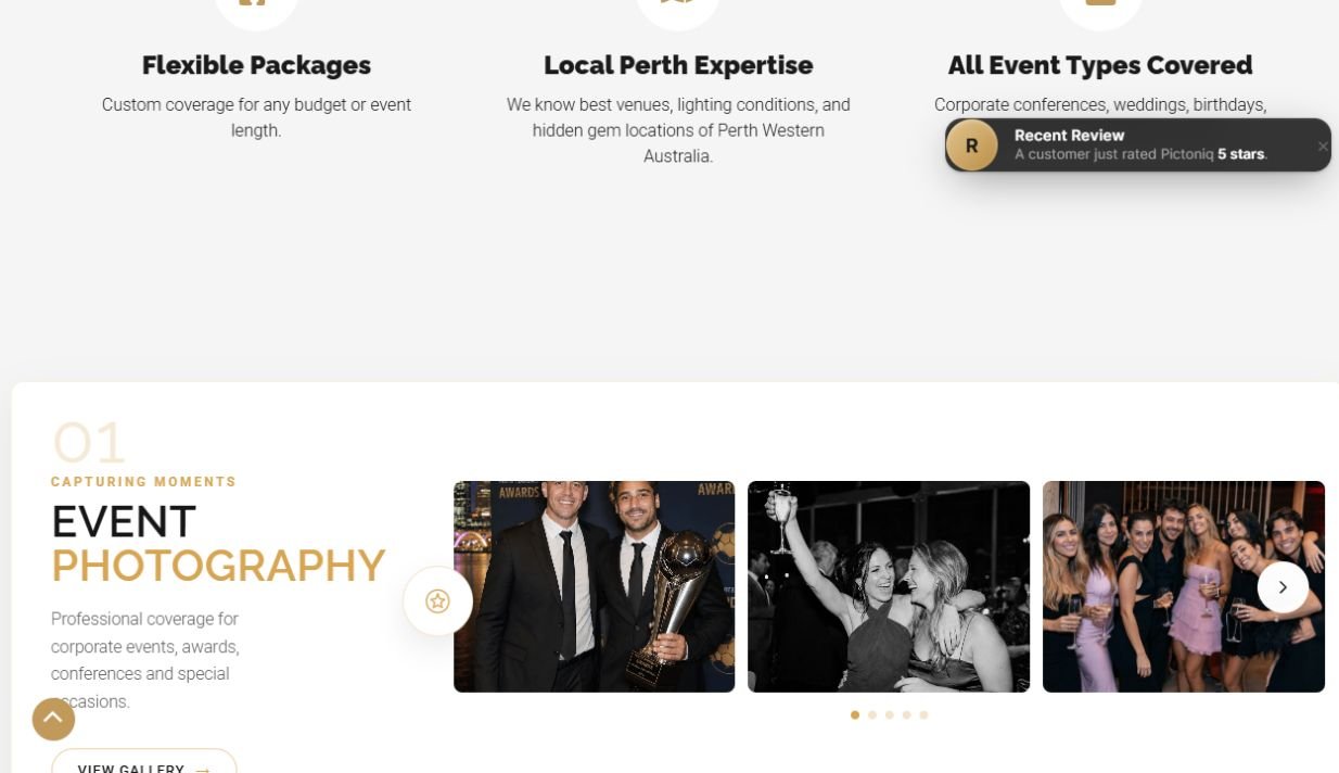 Screenshot of the PICTONIQ website homepage